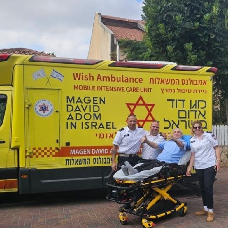 Kim Nevatov, 85, dreamed of attending his granddaughter&#039;s wedding. MDA Wish Ambulance fulfilled his request