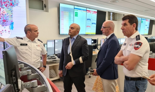 שגריר צרפת בישראל, פרדריק ז&#039;ורנס הגיע לביקור במוקד הלאומי של מד&quot;א בקרית אונו