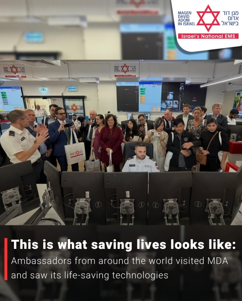 A delegation of ambassadors and diplomatic representatives visited MDA's National Headquarters in Ramla