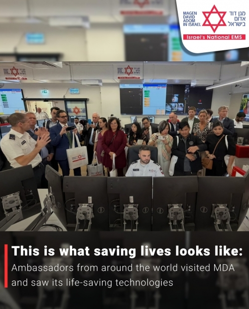 A delegation of ambassadors and diplomatic representatives visited MDA's National Headquarters in Ramla