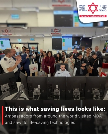 A delegation of ambassadors and diplomatic representatives visited MDA's National Headquarters in Ramla