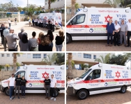 A new bullet-proof MDA ambulance, donated by The International Fellowship of Christians and Jews, was inaugurated at Beit Aryeh