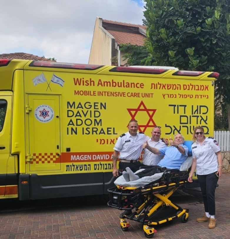 אמבולנס המשאלות הגשים את משאלתו של קים נבטוב להשתתף בחתונת נכדתו.